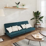 vidaXL Sofá-cama de 2 lugares veludo azul