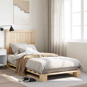 vidaXL Estrutura de cama com cabeceira 90x200 cm pinho maciço