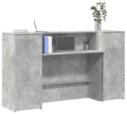 vidaXL Balcão de recepção 180x50x103,5 cm madeira cinza cimento