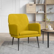 vidaXL Cadeira c/ apoio de braços 62x79x79 cm veludo amarelo
