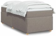 vidaXL Cama com molas/colchão 90x200 cm tecido castanho-acinzentado
