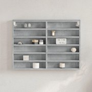 vidaXL Armário vitrine 80x8,5x58 cm derivados de madeira cinza cimento