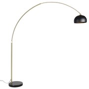Candeeiro de pé arco moderno em latão com base em mármore e cúpula preta 32,5 cm - XXL Moderno