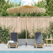 vidaXL Guarda-sol de bambu 270 cm cobertura em folhas de bananeira