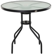 Mesa de Jardim Redonda Mesa Sala de Jantar de Cristal Temperado com Or