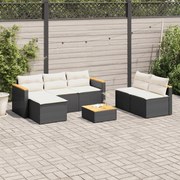 vidaXL 5 pcs conjunto sofás de jardim com almofadões acácia e vime PE