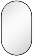 HOMCOM Espelho Casa de Banho Oval 40x3x70 cm Espelho Decorativo de Parede com Estrutura de Liga de Alumínio Horizontal ou Vertical Preto | Aosom Portugal