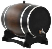 vidaXL Barril de vinho com torneira em madeira de pinho maciça 35 L