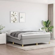 vidaXL Cama com molas/colchão 160x200 cm tecido cinzento-claro