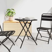 vidaXL Mesa de Jardim Dobrável - Antracite - 55x55x73 cm - Aço