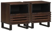 vidaXL Mesas de cabeceira 2 pcs 40x34x46 cm madeira mangueira maciça