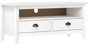 vidaXL Móvel de TV Hill 110x40x47 cm pinho maciço branco