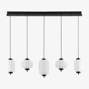 Lâmpada De Teto Pendente Led Em Ferro E Cristal Com 5 Pontos De Luz Necsar Preto - Sklum