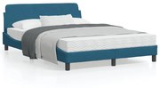 vidaXL Estrutura de cama c/ cabeceira 140x200 cm veludo azul