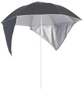 Guarda-sol de praia com paredes laterais 215 cm antracite
