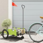 vidaXL Reboque de bicicleta tecido oxford/ferro verde