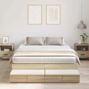 vidaXL Estrado de Cama Carvalho Sonoma 140x200 cm
