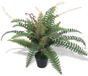vidaXL Planta feto artificial com vaso 60 cm verde