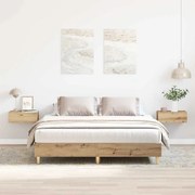 Estrutura cama sem colchão 140x200 cm carvalho artesanal