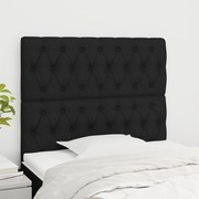 vidaXL Cabeceira de cama 2 pcs tecido 100x7x78/88 cm preto