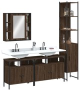 vidaXL 4 pcs conj. móveis wc derivados de madeira carvalho castanho