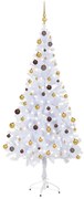 vidaXL Árvore de Natal artificial pré-iluminada + bolas 620 ramos