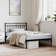 vidaXL Estrutura de cama com cabeceira 100x200 cm metal preto