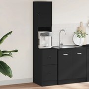 vidaXL Armário de cozinha 35x50x180 cm derivados de madeira preto