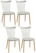 Conjunto de 4 Cadeiras Estilo Nórdico Cadeiras de Cozinha com Encosto