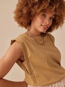 Camisola de cavas, com ombreiras, para grávida, da Envie de Fraise amarelo