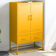 vidaXL Móvel alto 68x39x111,5 cm aço amarelo mostarda