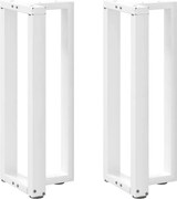vidaXL Pés de mesa de console em forma de T, 2 peças, branco, 38x25x(72-73) cm, aço