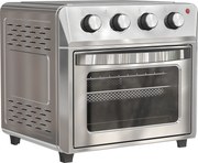 HOMCOM Miniforno com convecção, fritadeira com ar quente, 6 modos de aquecimento, temporizador, acessórios, 24 L, Prata | Aosom Portugal