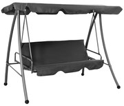 vidaXL Baloiço de jardim com toldo 192x118x175 cm aço antracite