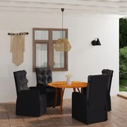 5 pcs conjunto de jantar para jardim preto