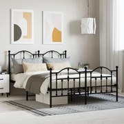 vidaXL Estrutura de cama com cabeceira e pés 140x200 cm metal preto