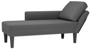vidaXL Chaise lounge com almofada tecido corduroy cinzento escuro