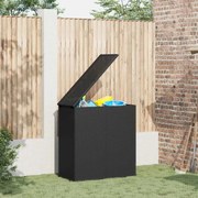 vidaXL Caixa para almofadões de jardim 100x49x103,5 cm vime PE preto