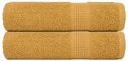 vidaXL Toalhas de banho FROGN 2pcs 70x140 cm 360 g/m² ouro