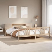 vidaXL Cama com estante sem colchão 180x200 cm pinho maciço