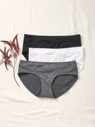 Lote de 3 shorties sem costuras, em microfibra, para grávida preto escuro liso