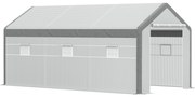 Estufa Jardim com 2 portas e 6 janelas enrolaveis 600x300x280 cm Branc