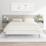 vidaXL Cabeceira de cama com armários madeira processada cinza cimento