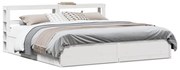 vidaXL Estrutura de cama com cabeceira 180x200cm pinho maciço branco