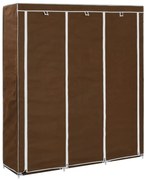 vidaXL Roupeiro compartimentos e varões 150x45x175cm tecido castanho