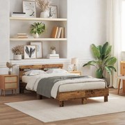vidaXL Estrutura da Cama com cabeceira Madeira antiga 120 x 190 cm