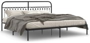 Estrutura de cama com cabeceira 200x200 cm metal preto