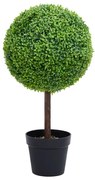 Planta artificial buxo em forma de esfera com vaso 71 cm verde