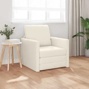 vidaXL Sofá-cama 2-em-1 Creme 74x77x81 cm Veludo