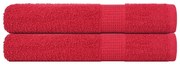 vidaXL Toalhas 2 pcs 100x200 cm 360 gsm 100% algodão vermelho